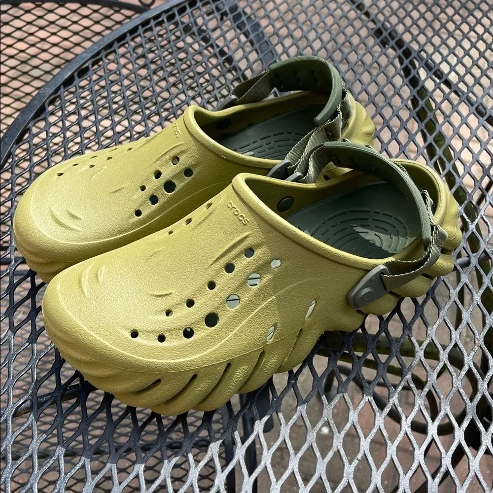 Crocs Echo Clogs 'Olive Green' Mens Size 8 Worn 3-4 Times